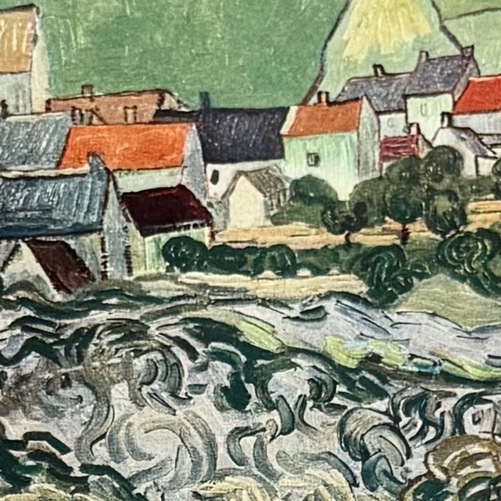 3/$25 Unframed Vintage Van Gogh Print on Paper View of Auvers 1890